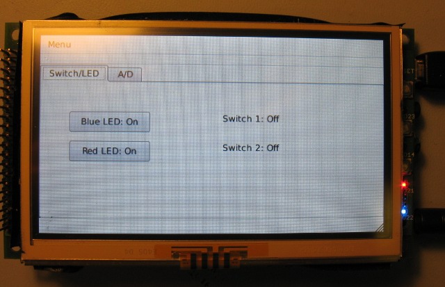 A simple Qt application that controls LEDs and reads user switch